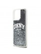 DKNY iPhone 14 Pro Max Hülle Case Liquid Glitter Big Logo Schwarz