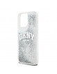 DKNY iPhone 15 Pro Hülle Case Liquid Glitter Big Logo Weiß