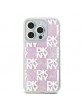 DKNY iPhone 15 Pro Case Liquid Glitter Multilogo Pink