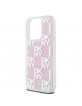 DKNY iPhone 15 Pro Case Liquid Glitter Multilogo Pink