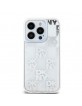 DKNY iPhone 15 Pro Case Liquid Glitter Multilogo White