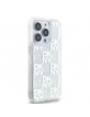 DKNY iPhone 15 Pro Hülle Case Liquid Glitter Multilogo Weiß