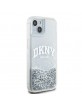 DKNY iPhone 15 / 14 / 13 Hülle Case Liquid Glitter Big Logo Weiß
