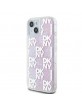 DKNY iPhone 15 / 14 / 13 Case Liquid Glitter Multilogo Pink