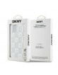 DKNY iPhone 15 / 14 / 13 Hülle Case Liquid Glitter Multilogo Weiß