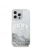 DKNY iPhone 15 Pro Max Case Liquid Glitter Big Logo White