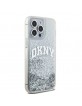 DKNY iPhone 15 Pro Max Case Liquid Glitter Big Logo White