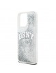 DKNY iPhone 15 Pro Max Hülle Case Liquid Glitter Big Logo Weiß