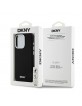DKNY iPhone 14 Pro Hülle Case MagSafe Silikon Metal Logo Schwarz