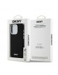 DKNY iPhone 14 Pro Case MagSafe Silicone Metal Logo Black