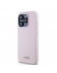 DKNY iPhone 14 Pro Case MagSafe Silicone Metal Logo Pink