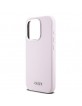 DKNY iPhone 14 Pro Case MagSafe Silicone Metal Logo Pink