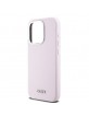 DKNY iPhone 14 Pro Hülle Case MagSafe Silikon Metal Logo Rosa