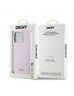 DKNY iPhone 14 Pro Hülle Case MagSafe Silikon Metal Logo Rosa