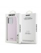 DKNY iPhone 14 Pro Case MagSafe Silicone Metal Logo Pink