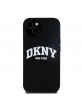 DKNY iPhone 14 / 15 / 13 Hülle Case MagSafe Silikon Printed Logo Schwarz