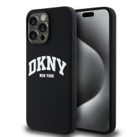 DKNY iPhone 14 Pro Max Case MagSafe Silicone Printed Logo Black