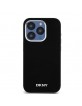 DKNY iPhone 15 Pro Case MagSafe Silicone Metal Logo Black