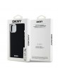 DKNY iPhone 15 Plus / 14 Plus Hülle Case MagSafe Silikon Metal Logo Schwarz