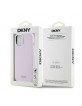 DKNY iPhone 15 Plus / 14 Plus Hülle Case MagSafe Silikon Metal Logo Rosa