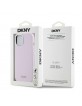 DKNY iPhone 15 Plus / 14 Plus Case MagSafe Silicone Metal Logo Pink