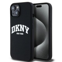 DKNY iPhone 15 / 14 / 13 Case MagSafe Silicone Printed Logo Black