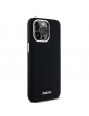 DKNY iPhone 15 Pro Max Case MagSafe Silicone Metal Logo Black