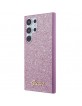Guess Samsung S24 Ultra Hülle Case Cover Glitter Script Violett