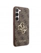 Guess Samsung S24+ Plus Case Cover Big Metal Logo 4G Brown