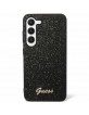 Guess Samsung S24+ Plus Hülle Case Cover Glitter Script Schwarz