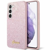 Guess Samsung S24+ Plus Case Cover Glitter Script Pink