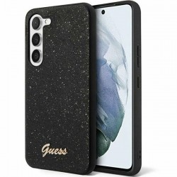 Guess Samsung S24 Hülle Case Cover Glitter Script Schwarz