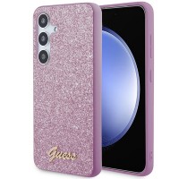 Guess Samsung S24 Hülle Case Cover Glitter Script Violett