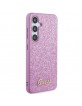 Guess Samsung S24 Case Cover Glitter Script Purple