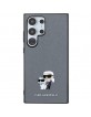 Karl Lagerfeld Samsung S24 Ultra Hülle Case Saffiano Karl Choupette Pin Silber