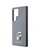 Karl Lagerfeld Samsung S24 Ultra Hülle Case Saffiano Karl Choupette Pin Silber