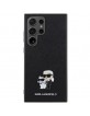 Karl Lagerfeld Samsung S24 Ultra Hülle Case Saffiano Karl Choupette Pin Schwarz