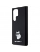 Karl Lagerfeld Samsung S24 Ultra Case Silicone Choupette Metal Pin Black