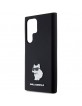 Karl Lagerfeld  Samsung S24 Ultra Hülle Case Silikon Choupette Metal Pin Schwarz