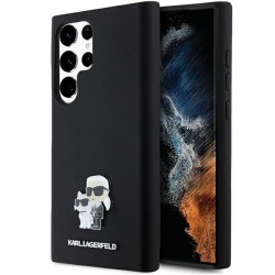 Karl Lagerfeld  Samsung S24 Ultra Hülle Case Silikon K & C Metal Pin Schwarz