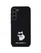 Karl Lagerfeld Samsung S24+ Plus Case Silicone Choupette Metal Pin Black