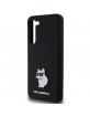 Karl Lagerfeld  Samsung S24+ Plus Hülle Case Silikon Choupette Metal Pin Schwarz