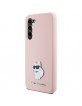 Karl Lagerfeld Samsung S24+ Plus Case Silicone Choupette Metal Pink