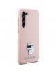 Karl Lagerfeld Samsung S24+ Plus Case Silicone Choupette Metal Pink