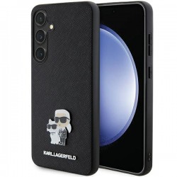 Karl Lagerfeld Samsung S24 Case Saffiano Karl Choupette Pin Black