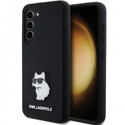 Karl Lagerfeld Samsung S24 Case Silicone Choupette Metal Pin Black