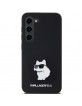 Karl Lagerfeld  Samsung S24 Hülle Case Silikon Choupette Metal Pin Schwarz