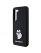 Karl Lagerfeld Samsung S24 Case Silicone Choupette Metal Pin Black