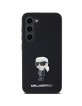 Karl Lagerfeld Samsung S24 Hülle Case Silikon Ikonik Metal Schwarz
