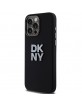 DKNY iPhone 15 Pro Case Silicone Metal Logo Black